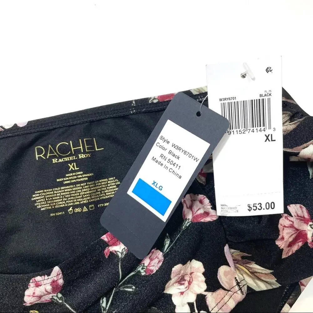Rachel Roy Ruched side floral bikini swim bottom